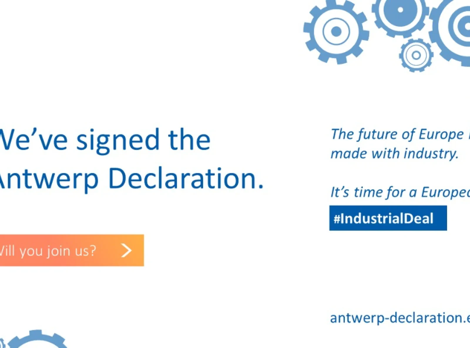 Element NL ondertekent Antwerp Declaration voor behoud industrie en welvaart