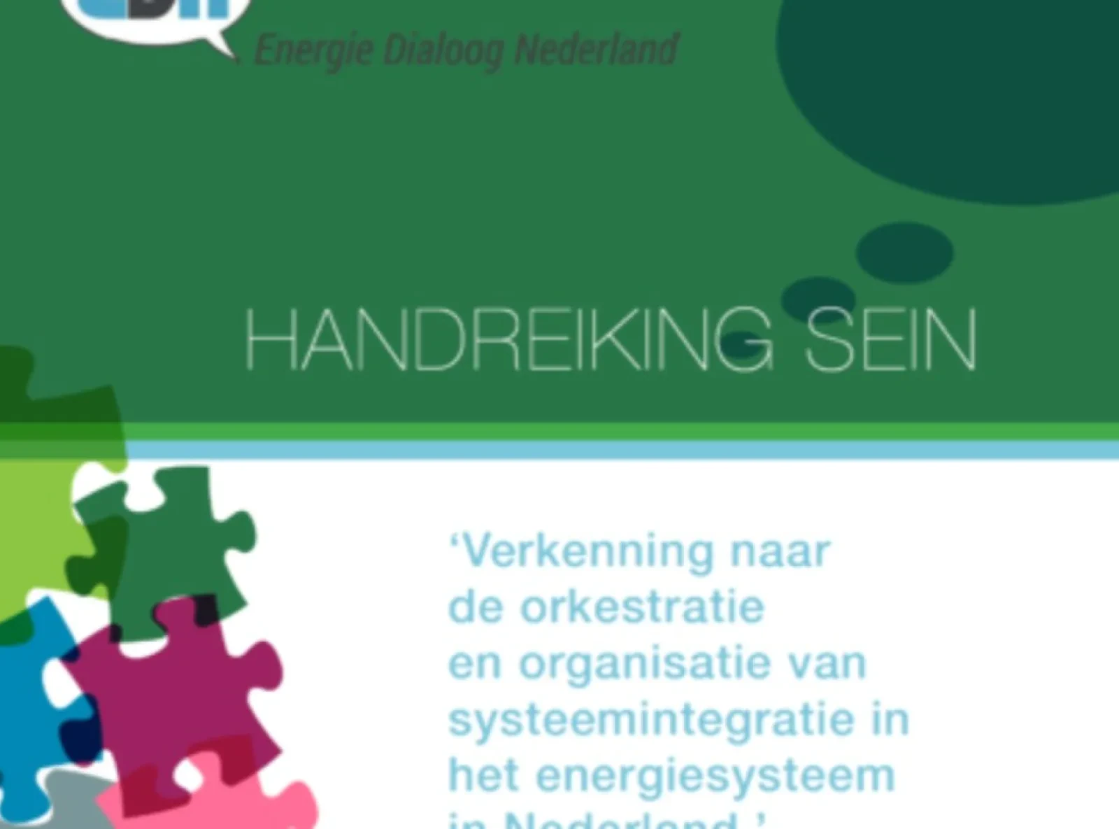 Handreiking SEIN: Systeemintegratie Energie in Nederland