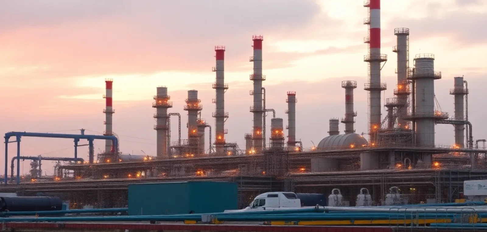 Een gasproductie-installatie in de Nederlandse polder